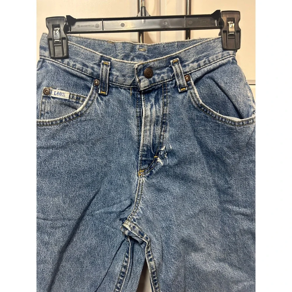 Vintage Lee Denim Shorts Boys 16 Slim Medium Wash‎ High Waisted Made in USA